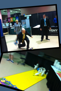The Mayor bowls at Business Showcase