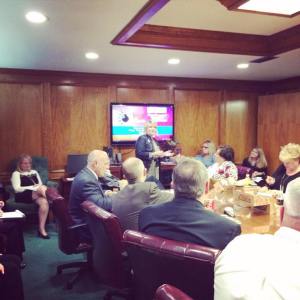 Sharing the Holiday Lanes message with the Bossier Chamber Board of Directors
