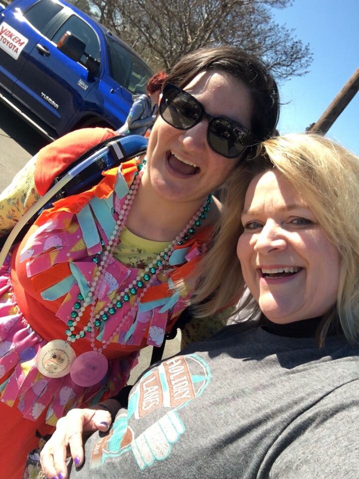 Sara and Robin at Highland Mardi Gras