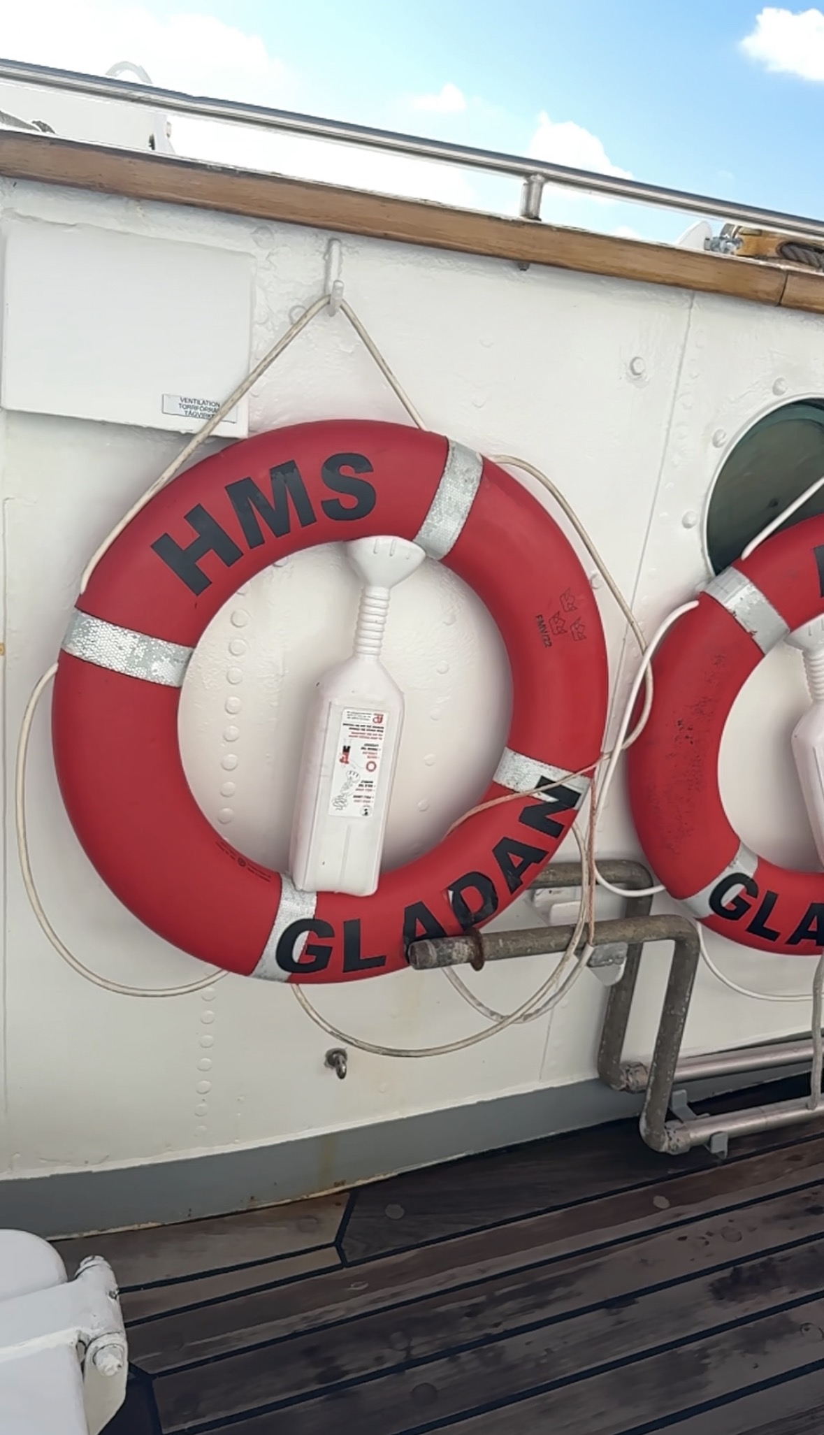 Life rafts on the Gladan - Swedish Ship