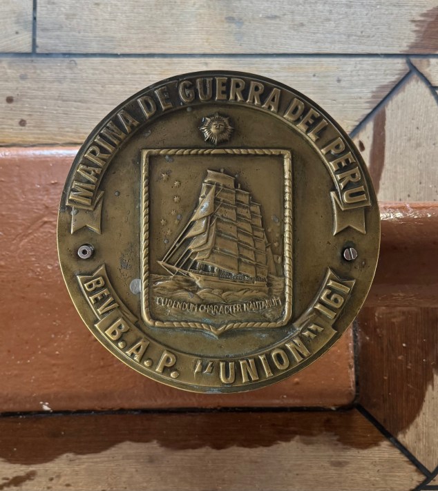 a floor medallion on the B.A.P. Union - a Peruvian Tall Ship