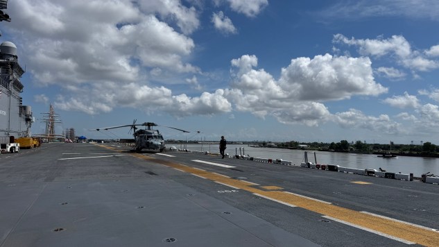 the flight deck of the USS Kearsarge