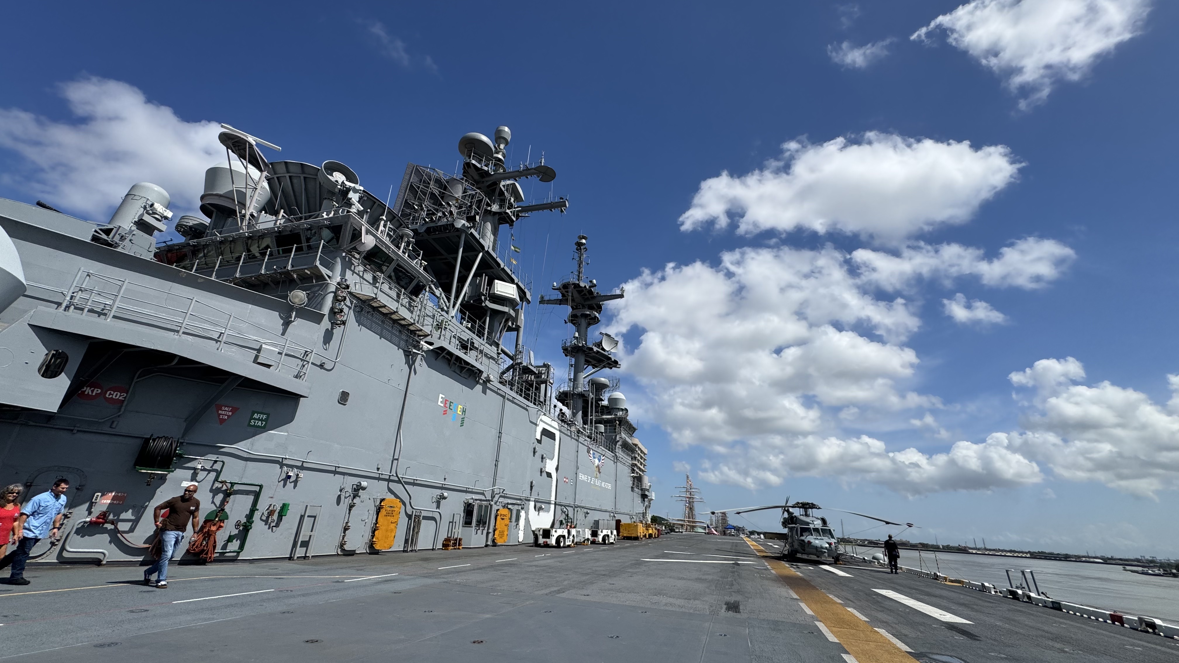 the flight deck of the USS Kearsarge