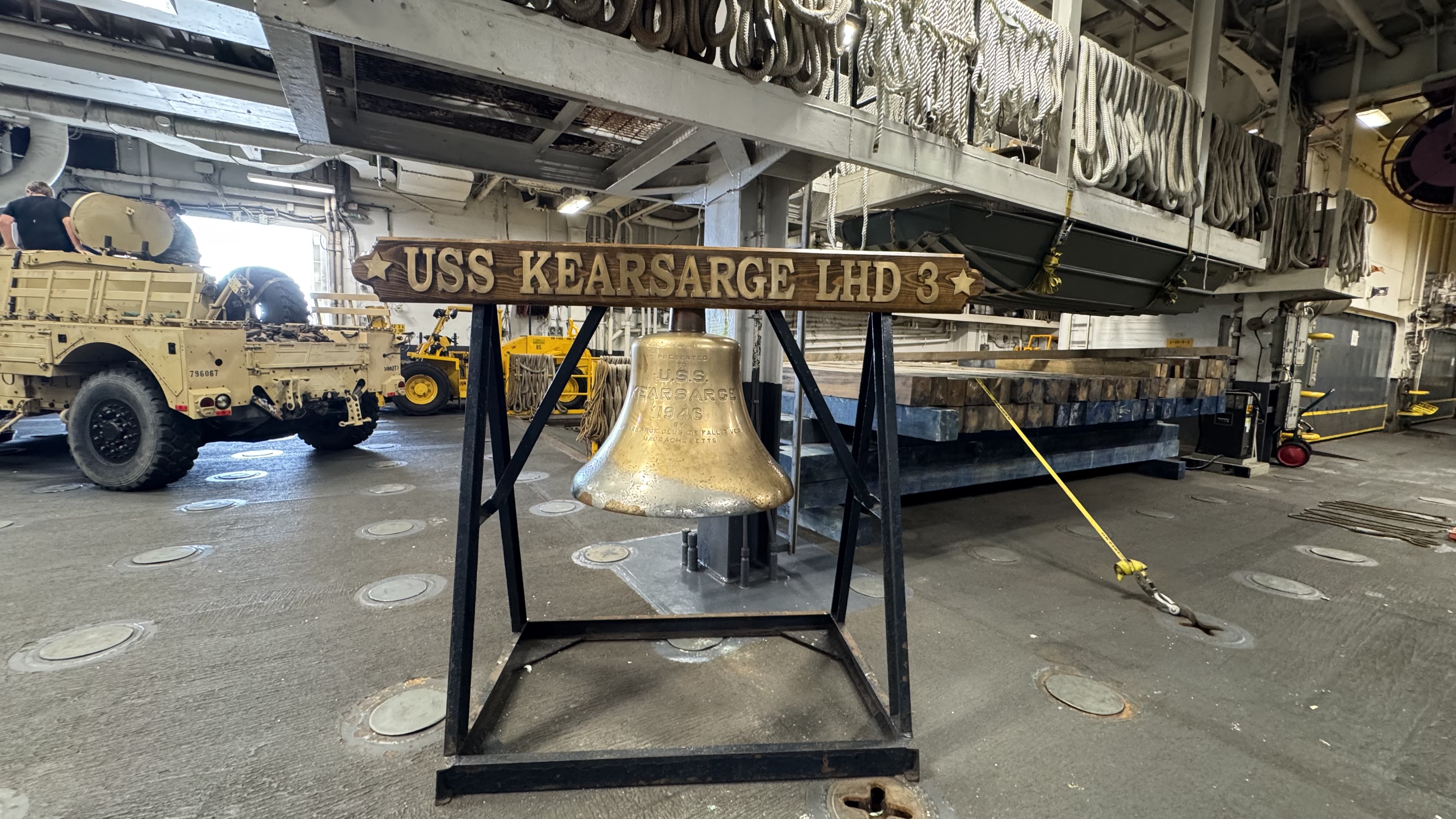 a bell aboard the USS Kearsarge